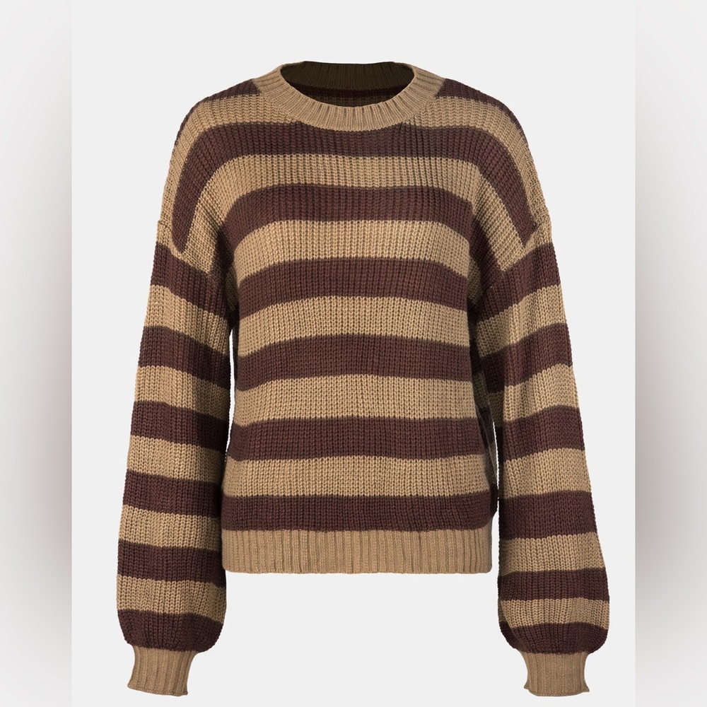 NWT Cupshe Classic Cozy Striped  Rib Sweater Size XL NWT